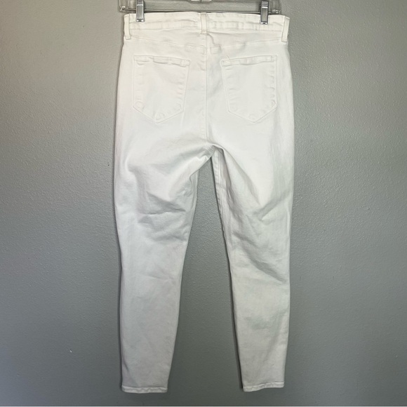 L’Agence High Rise Skinny Leg Comfort Jeans White 30 Stretch Denim Ankle - Picture 7 of 7